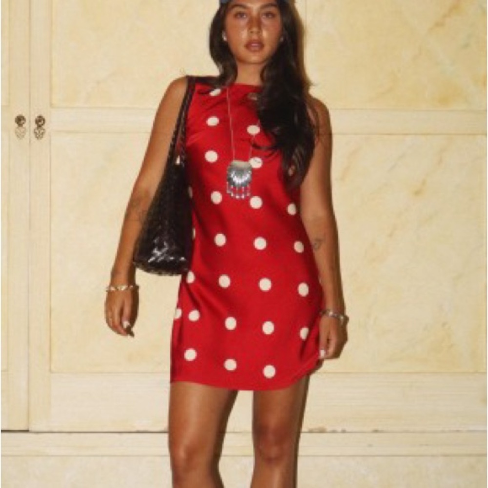 Red and White Polka Dot Mini Dress
